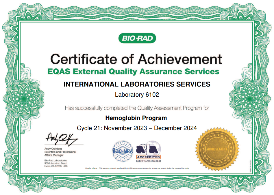 EQAS Hemoglobina